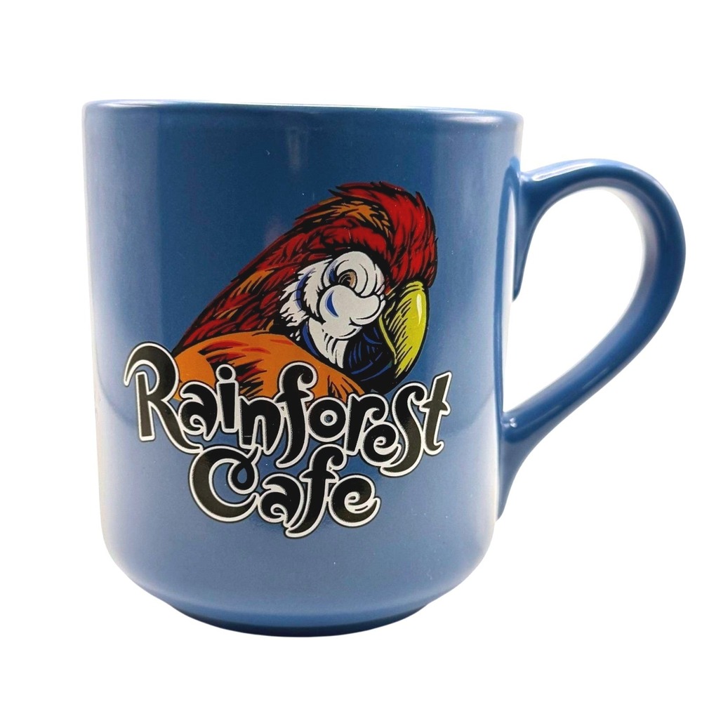 Rainforest Cafe Coffee Mug OS Blue Rio Macaw Parrot Souvenir 2000 Vintage